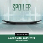 Fit For 2019 2024 BMW X4 G02 M4 Style Rear Trunk Spoiler Roof Wing Glossy Black