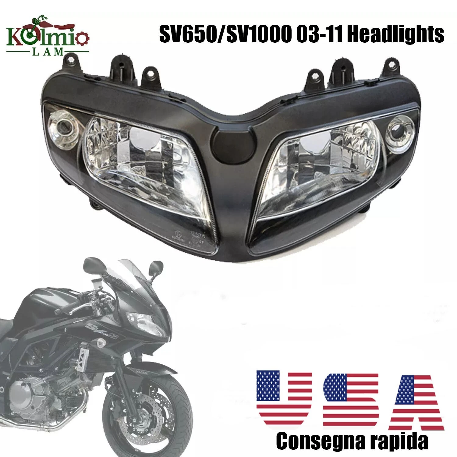 Fit For Suzuki SV650S SV1000S 2003 2013 04 05 Front Headlight Headlamp Assembly