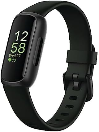 Fitbit Inspire 3 Health & Fitness Tracker with Stress Management  Workout Intensity  Sleep Tracking  24/7 Heart Rate   3 Month Google Health Premium Membership Included   Midnight Zen/Black