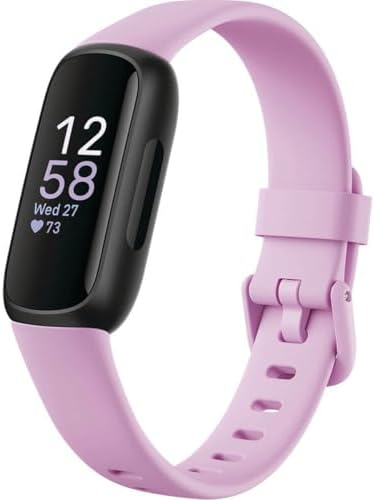 Fitbit Inspire 3 Health & Fitness Tracker with Stress Management  Workout Intensity  Sleep Tracking  24/7 Heart Rate   3 Month Google Health Premium Membership Included   Midnight Zen/Black