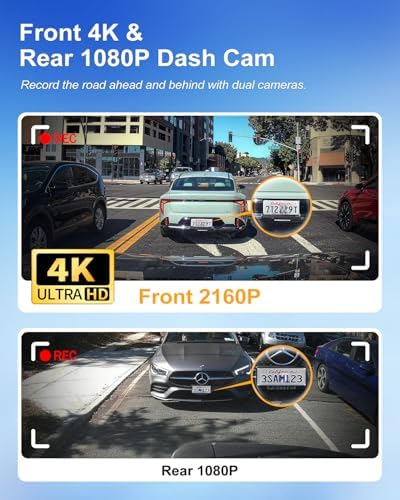 Fitcamx Front 4K Rear 1080P Dash Cam for 2026 Hyundai Palisade & Palisade Hybrid  HD2 P9100   OEM Factory Look  Dual HD Video  WiFi & APP  Loop Recording  Gravity Sensor  Easy to Set  128GB Card