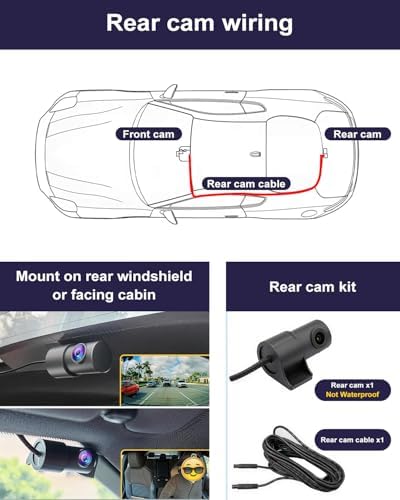 Fitcamx Front 4K Rear 1080P Dash Cam for 2026 Hyundai Palisade & Palisade Hybrid  HD2 P9100   OEM Factory Look  Dual HD Video  WiFi & APP  Loop Recording  Gravity Sensor  Easy to Set  128GB Card