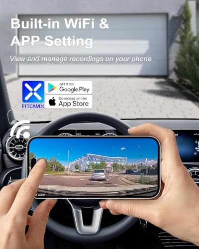 Fitcamx Front 4K Rear 1080P Dash Cam for 2026 Hyundai Palisade & Palisade Hybrid  HD2 P9100   OEM Factory Look  Dual HD Video  WiFi & APP  Loop Recording  Gravity Sensor  Easy to Set  128GB Card