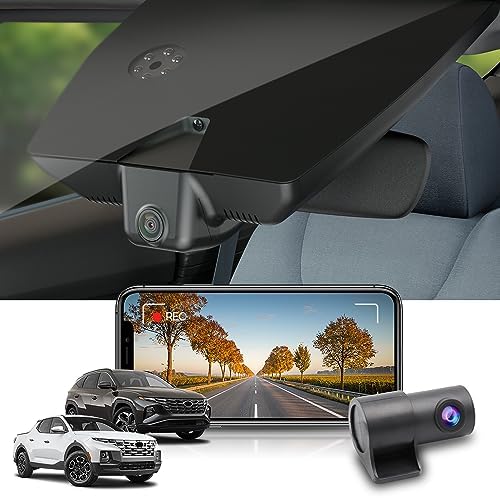 Fitcamx Used Front 4K Rear 1080P Dash Cam Adapts for Hyundai Santa Cruz & Tucson 2022 2026  Part NO#N9000   OEM Look  Dual HD Video  WiFi & APP  Loop Recording  G Sensor  Easy to Use  NO SD Card