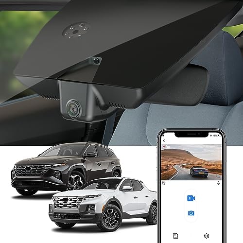 Fitcamx Used Front 4K Rear 1080P Dash Cam Adapts for Hyundai Santa Cruz & Tucson 2022 2026  Part NO#N9000   OEM Look  Dual HD Video  WiFi & APP  Loop Recording  G Sensor  Easy to Use  NO SD Card
