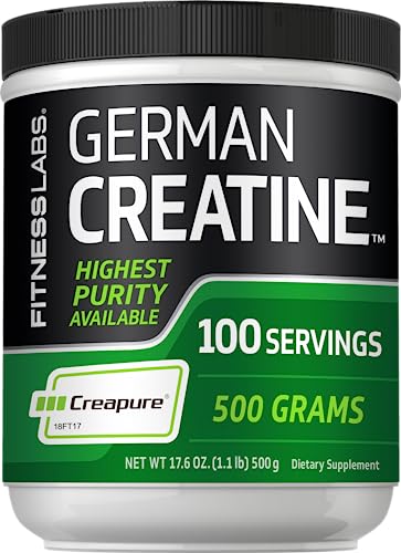 Fitness Labs German Creatine Monohydrate Powder   500 Grams   Creapure Fitness Supplement   100 Servings