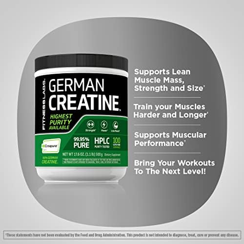 Fitness Labs German Creatine Monohydrate Powder   500 Grams   Creapure Fitness Supplement   100 Servings