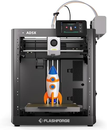 Flashforge AD5X Multicolor 3D Printer  600mm/s High Speed 3D Printer with 300 C Nozzle  Auto Leveling and PEI Flexible Plate  220x 220 x220mm