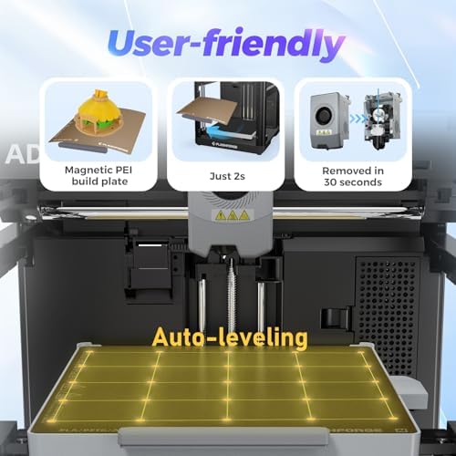Flashforge AD5X Multicolor 3D Printer  600mm/s High Speed 3D Printer with 300 C Nozzle  Auto Leveling and PEI Flexible Plate  220x 220 x220mm