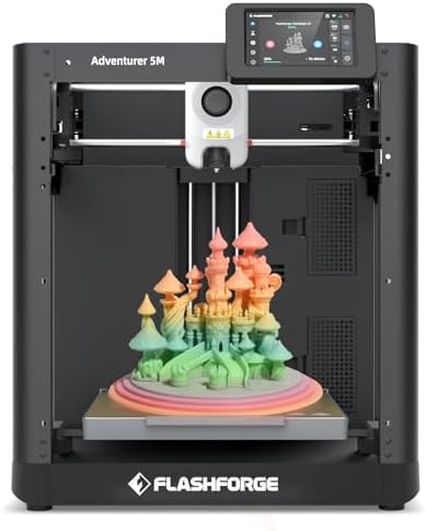 Flashforge AD5X Multicolor 3D Printer  600mm/s High Speed 3D Printer with 300 C Nozzle  Auto Leveling and PEI Flexible Plate  220x 220 x220mm