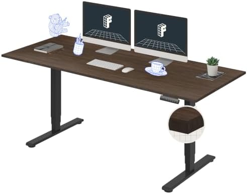 FlexiSpot E6 Bamboo 3 Stage Dual Motor Electric Standing Desk 48 x 24 Sit Stand Up Desk  Holds 220 lbs  Adjustable Height w/ Memory Presets  Solid Bamboo Desktop & Black Frame  Ships in 2 Boxes