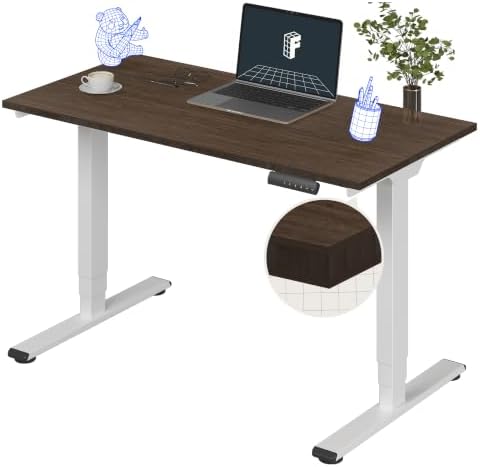 FlexiSpot E6 Bamboo 3 Stage Dual Motor Electric Standing Desk 48 x 24 Sit Stand Up Desk  Holds 220 lbs  Adjustable Height w/ Memory Presets  Solid Bamboo Desktop & Black Frame  Ships in 2 Boxes