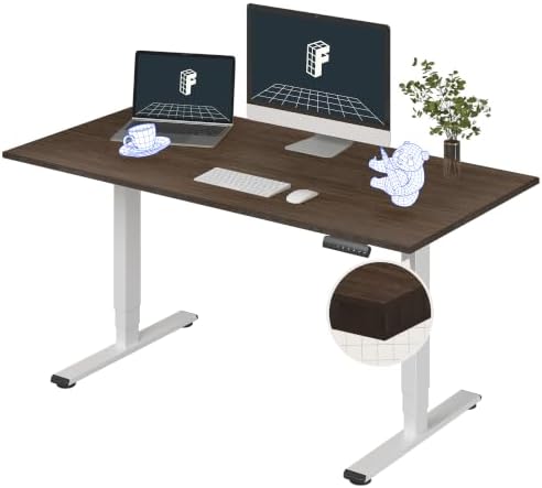 FlexiSpot E6 Bamboo 3 Stage Dual Motor Electric Standing Desk 48 x 24 Sit Stand Up Desk  Holds 220 lbs  Adjustable Height w/ Memory Presets  Solid Bamboo Desktop & Black Frame  Ships in 2 Boxes