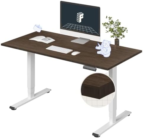 FlexiSpot E6 Bamboo 3 Stage Dual Motor Electric Standing Desk 48 x 24 Sit Stand Up Desk  Holds 220 lbs  Adjustable Height w/ Memory Presets  Solid Bamboo Desktop & Black Frame  Ships in 2 Boxes