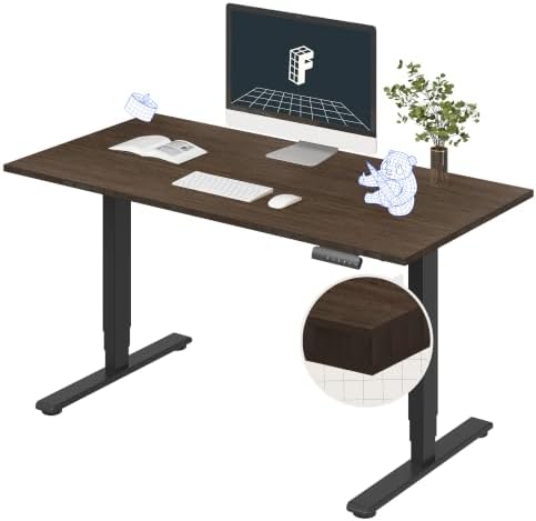 FlexiSpot E6 Bamboo 3 Stage Dual Motor Electric Standing Desk 48 x 24 Sit Stand Up Desk  Holds 220 lbs  Adjustable Height w/ Memory Presets  Solid Bamboo Desktop & Black Frame  Ships in 2 Boxes