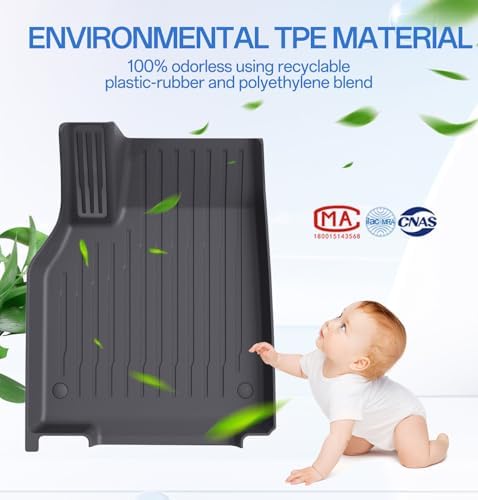 Alfombrillas de Piso Compatibles con Modelo Y 2026-2025 Juniper de 5 Asientos - Alfombrillas TPE para Todo Clima Delanteras, Traseras, de Carga y Sub-Maletero, 6 Piezas de Ajuste Personalizado