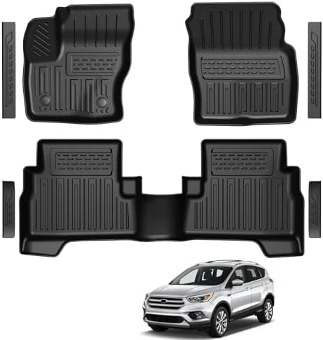 Floor Mats for Ford Escape 2013 2019 and C Max 2013 2018  TPE All Weather Durable Floor Liners Door Sill Guards for Ford Escape Accessories