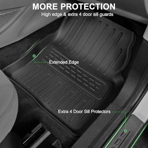 Floor Mats for Ford Escape 2013 2019 and C Max 2013 2018  TPE All Weather Durable Floor Liners Door Sill Guards for Ford Escape Accessories