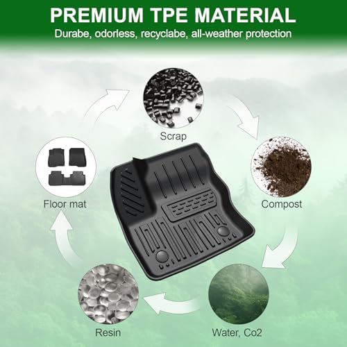 Floor Mats for Ford Escape 2013 2019 and C Max 2013 2018  TPE All Weather Durable Floor Liners Door Sill Guards for Ford Escape Accessories