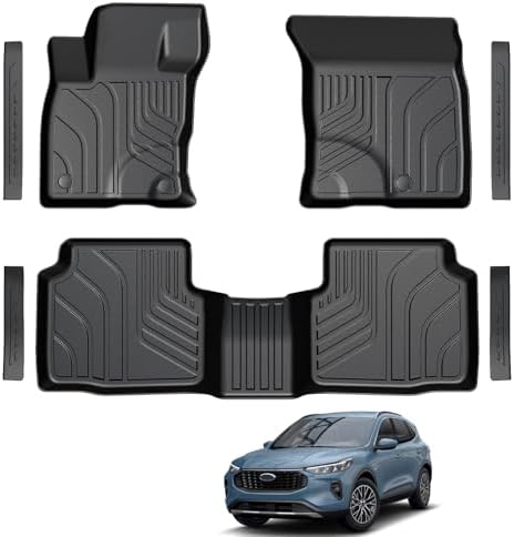 Floor Mats for Ford Escape 2013 2019 and C Max 2013 2018  TPE All Weather Durable Floor Liners Door Sill Guards for Ford Escape Accessories