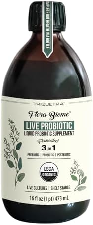 Flora Biome   Live Probiotic  Prebiotic  & Postbiotic   Organic Live Culture   10 Probiotic Strains  18 Fermented Herbs   Complete Gut Health & Microbiome Optimizer  16 oz 