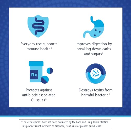Florastor Probiotics for Digestive and Immune Health  100 Capsules  Probiotics for Women & Men  Helps Flush Out Bad Bacteria  Boosts The Good with Our Unique Strain Saccharomyces Boulardii