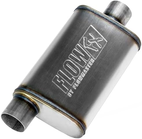 Flowmaster Flow FX Chambered Muffler   3 00  Offset In / 3 00  Center Out   Moderate Sound   Stainless Steel   Affordable Performance for Modern Trucks  Muscle Cars & Daily Drivers  71229 