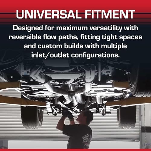 Flowmaster Flow FX Chambered Muffler   3 00  Offset In / 3 00  Center Out   Moderate Sound   Stainless Steel   Affordable Performance for Modern Trucks  Muscle Cars & Daily Drivers  71229 