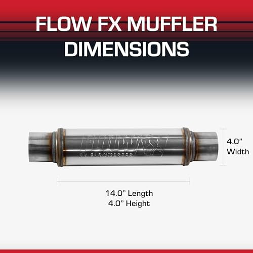 Flowmaster Flow FX Chambered Muffler   3 00  Offset In / 3 00  Center Out   Moderate Sound   Stainless Steel   Affordable Performance for Modern Trucks  Muscle Cars & Daily Drivers  71229 