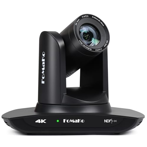 FoMaKo 4K PTZ Camera HDMI NDI AI Auto Tracking Gen 3  20X Optical Zoom  PTZ Camera 4K for Church Worship  Support NDI 6 & NDI HX3  K20UH NDI Version Black