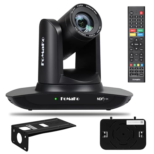 FoMaKo NDI PTZ Camera AI Auto Tracking Gen 3  30x Optical Zoom IP USB3 0 HDMI PTZ Camera for Church Services Worship Education  NDI 6 & NDI HX3 Certified  FMK30UH NDI B  Black Color