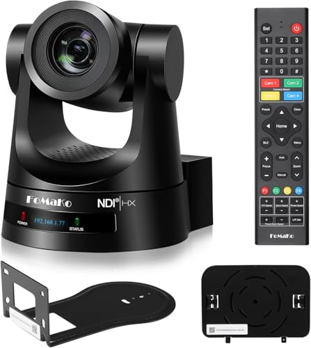 FoMaKo NDI PTZ Camera 30X Optical Zoom  AI Auto Tracking Gen 3  HDMI PTZ Camera for Church Worship Live Services Education Events PoE Official NDI 6 & NDI HX3 Certified  KN30A Pro  Black