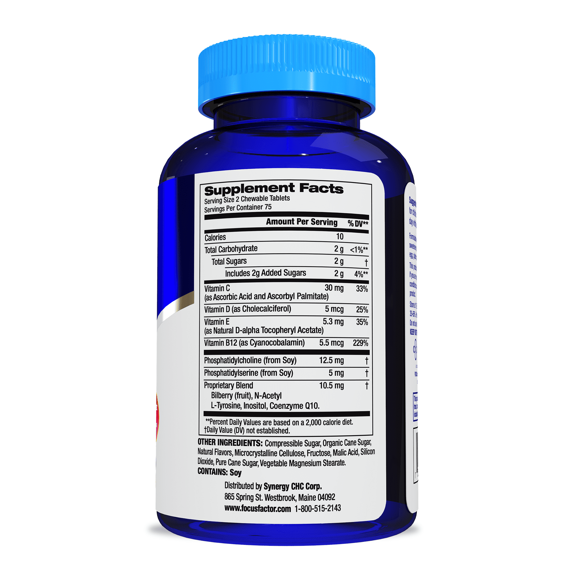 Focus Factor Kids  150 Count    Complete Daily Chewable Vitamins  Multivitamin & Neuro Nutrient  Brain Function  w/Vitamin B12  C  D3