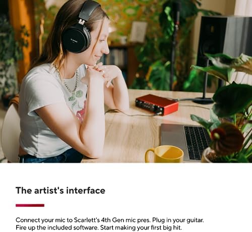 Focusrite Scarlett 2i2 4th Gen USB Audio Interface for Recording  Songwriting  Streaming and Podcasting   High Fidelity  Studio Quality Recording  and All the Software You Need to Record