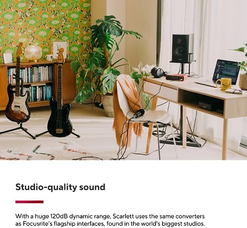 Focusrite Scarlett 2i2 4th Gen USB Audio Interface for Recording  Songwriting  Streaming and Podcasting   High Fidelity  Studio Quality Recording  and All the Software You Need to Record