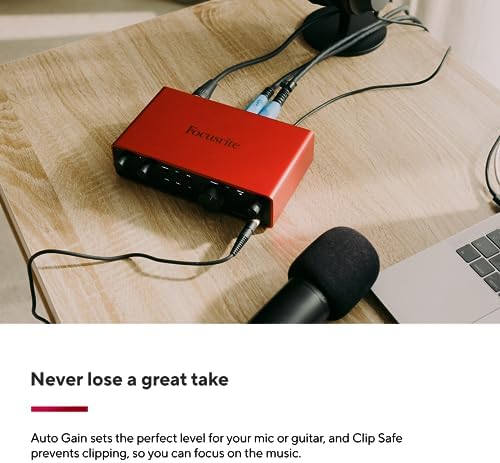 Focusrite Scarlett 2i2 4th Gen USB Audio Interface for Recording  Songwriting  Streaming and Podcasting   High Fidelity  Studio Quality Recording  and All the Software You Need to Record