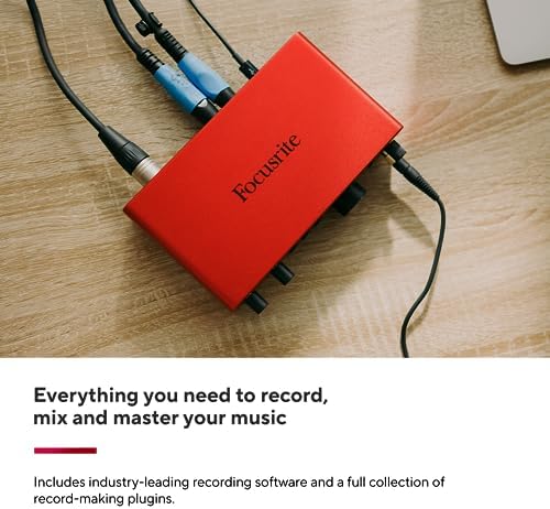 Focusrite Scarlett 2i2 4th Gen USB Audio Interface for Recording  Songwriting  Streaming and Podcasting   High Fidelity  Studio Quality Recording  and All the Software You Need to Record