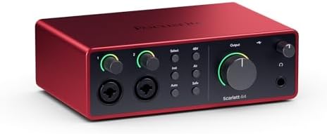 Focusrite Scarlett 2i2 4th Gen USB Audio Interface for Recording  Songwriting  Streaming and Podcasting   High Fidelity  Studio Quality Recording  and All the Software You Need to Record