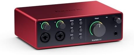 Focusrite Scarlett 2i2 4th Gen USB Audio Interface for Recording  Songwriting  Streaming and Podcasting   High Fidelity  Studio Quality Recording  and All the Software You Need to Record