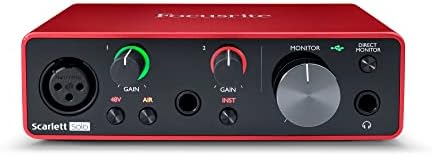 Focusrite Scarlett Solo Studio 4th Gen USB Audio Interface Bundle for the Songwriter  Guitarist or Vocalist with Condenser Microphone and Headphones for Recording  Songwriting  and Podcasting