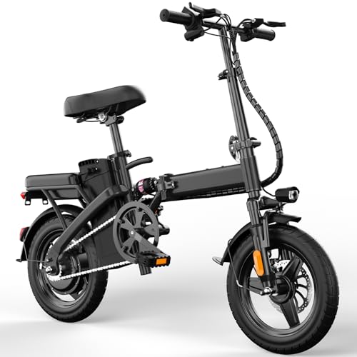 Foldable Electric Bike for Adults  14 Folding E Bike with 500W Peak Motor  Electric Bicycle with 48V Removable Battery UL 2849 Certified  25 Miles PAS Range  Electric Commuter Mini Bikes