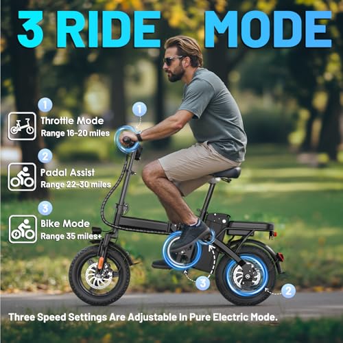 Foldable Electric Bike for Adults  14 Folding E Bike with 500W Peak Motor  Electric Bicycle with 48V Removable Battery UL 2849 Certified  25 Miles PAS Range  Electric Commuter Mini Bikes