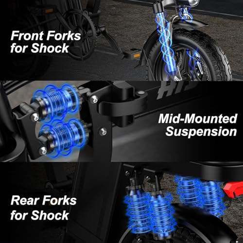 Foldable Electric Bike for Adults  Folding E Bike with Peak700W Motor and 480Wh Battery  Max 25MPH and 25Miles  Mini Electric Bike and 10 Shock Absorber Lectric Ebike for Commuting