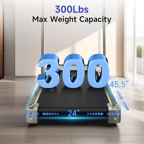 Foldable Treadmill with Incline  Walking Pad with Handle Bar 3 Level Incline  Portable Folding Treadmills for Home/Office 300 Lbs Capacity  Quiet Desk Treadmill with Remote Control & APP