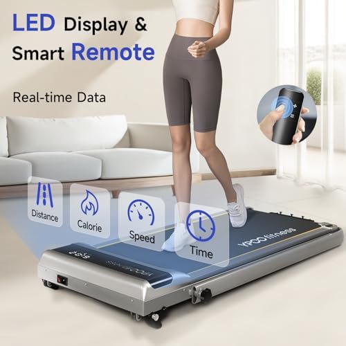 Foldable Treadmill with Incline  Walking Pad with Handle Bar 3 Level Incline  Portable Folding Treadmills for Home/Office 300 Lbs Capacity  Quiet Desk Treadmill with Remote Control & APP