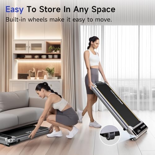 Foldable Treadmill with Incline  Walking Pad with Handle Bar 3 Level Incline  Portable Folding Treadmills for Home/Office 300 Lbs Capacity  Quiet Desk Treadmill with Remote Control & APP