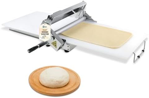 Folding Dough Sheeter  15 5  Folding Dough Rolling Machine Manual Dough Sheeter Stainless Steel Dough Machine With 55 Adjustable Thicknesses  Commercial Grade Capacity  1 Rolling Surface