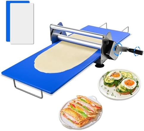 Folding Dough Sheeter  15 5  Folding Dough Rolling Machine Manual Dough Sheeter Stainless Steel Dough Machine With 55 Adjustable Thicknesses  Commercial Grade Capacity  1 Rolling Surface