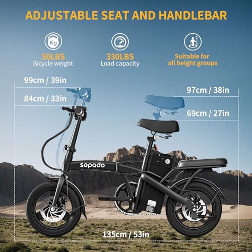 Folding Electric Bike for Adults 750W Peak Motor 20mph Speed 36V Removeable Battery 40miles PAS Range 14 inch Compact Foldable Electric Bike Folding ebike Adults for Riding Commuting