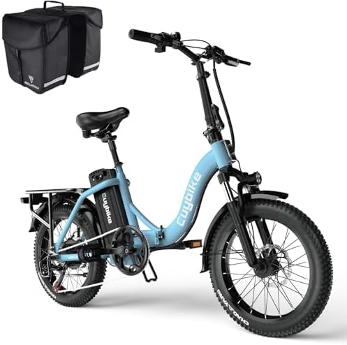 Folding Electric Bike for Adults with Peak 1000W Motor  48V 20AH Battery up to 30MPH 80 Miles  20 Fat Tire All Terrain Ebike  Front Suspension 7 Speed Commuter E Bike  Step Thru  UL Certified
